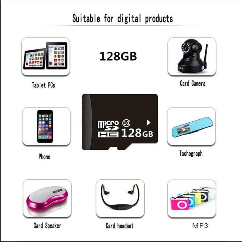 Thẻ nhớ Micro SD Class 10 dung lượng 8GB 16GB 32GB 128GB 64GB