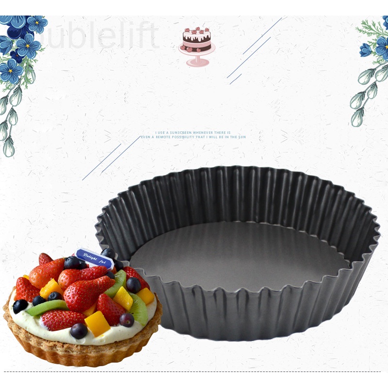 Khuôn làm bánh pizza dáng tròn bằng thép carbon có thể tháo rời phần đáy đa năng tiện lợi