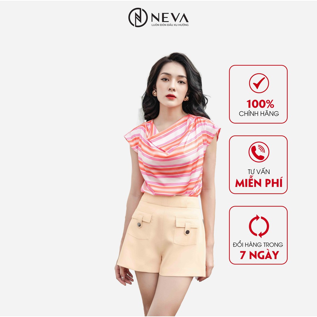 Quần Short Nữ NEVA Bổ Túi Màu Vàng W200299