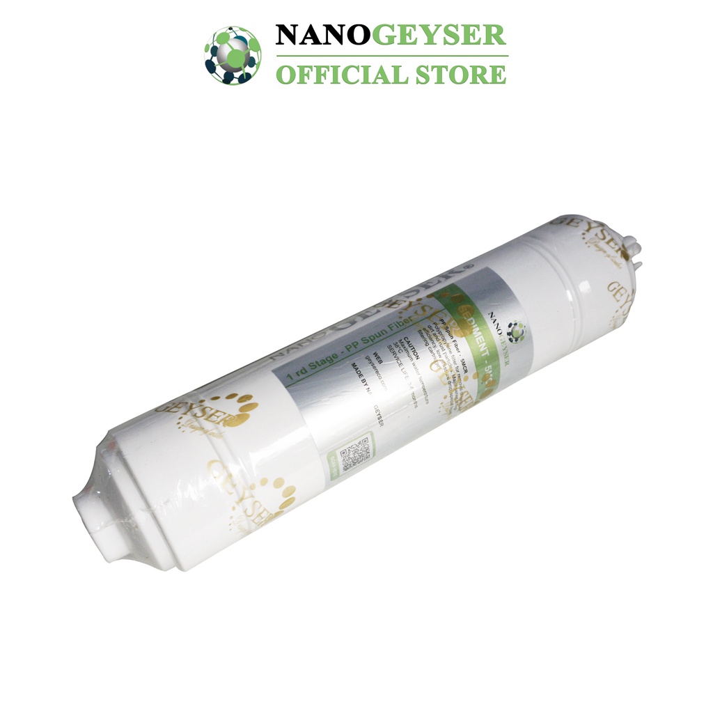 Lõi đúc Sediment 5 Micron Nano Geyser, Lõi lọc nước số 1 máy RO lõi đúc, Dùng cho máy lọc nước RO lõi đúc,  Karofi, Slim