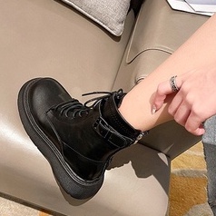 Boot cổ lửng da mềm khoá sau ullzang cao 5cm G52 | BigBuy360 - bigbuy360.vn