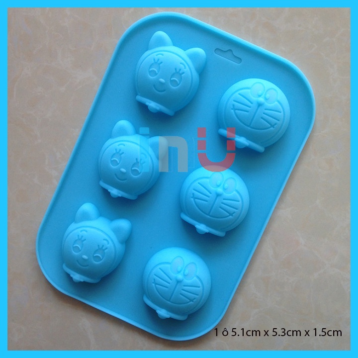 HCM - Khuôn silicon nướng bánh, làm rau câu pudding mẫu silicon hoạt hình Doremon, Kitty, gấu Pooh, Heo, Spongebob BSI