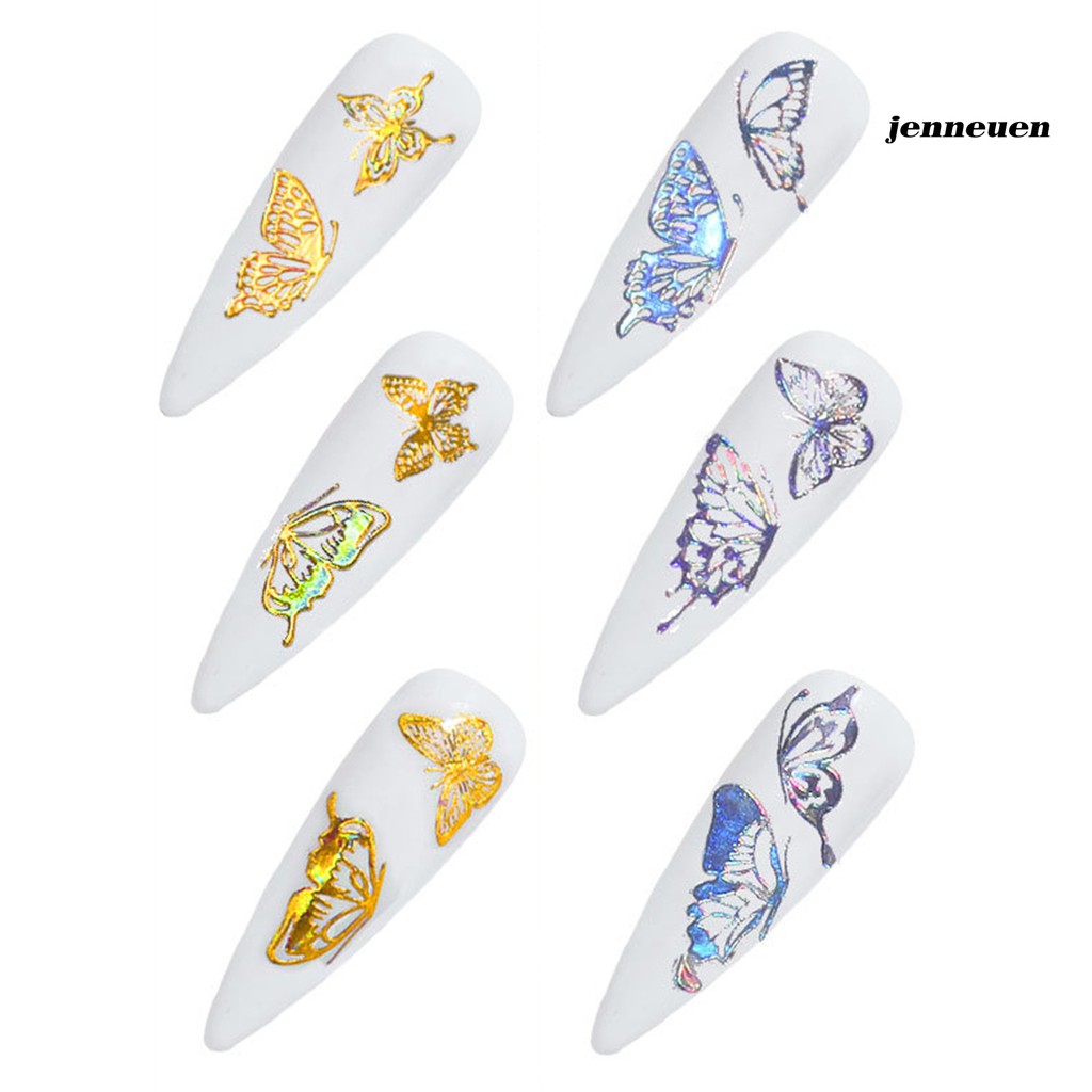 [Hàng mới về] Set 3 Tấm Hình Dán Trang Trí Móng Tay Hình Bướm Chống Thấm Nước