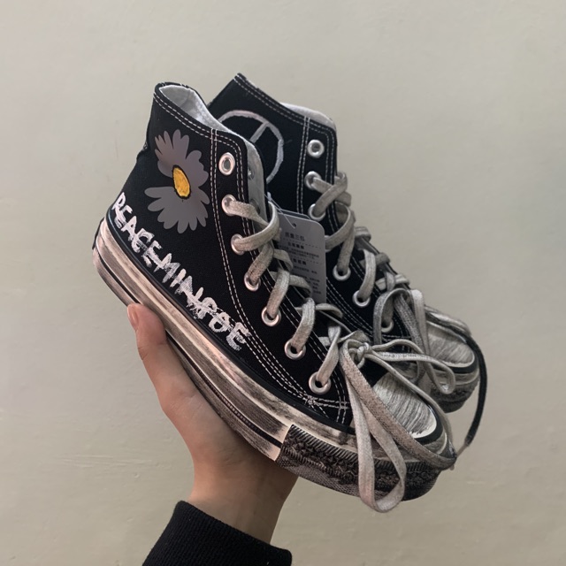 [ORDER 10 NGÀY] giày thể thao vải cao cổ nữ PMO buộc dây hoa thiếu cánh phát quang đế bẩn | BigBuy360 - bigbuy360.vn