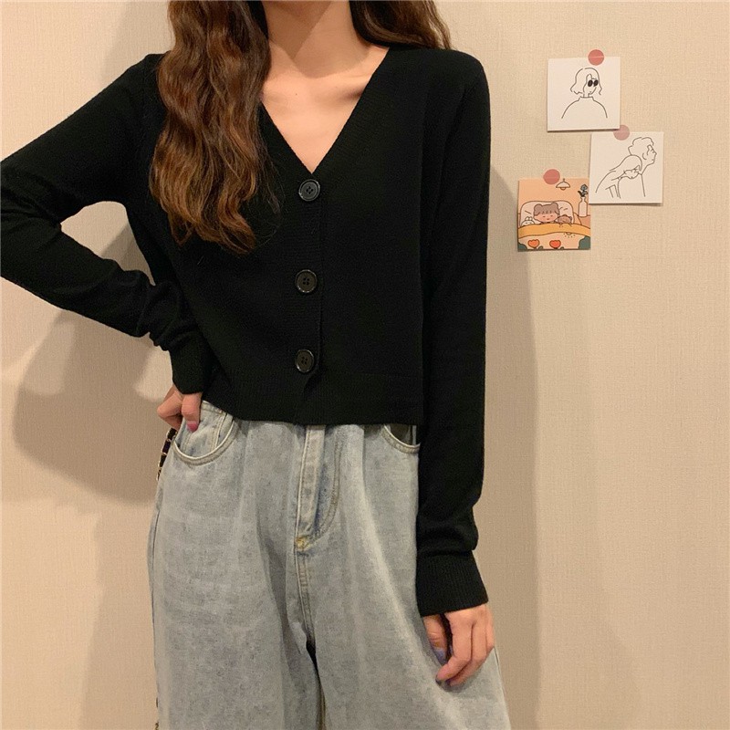 Áo cardigan cổ V DK018