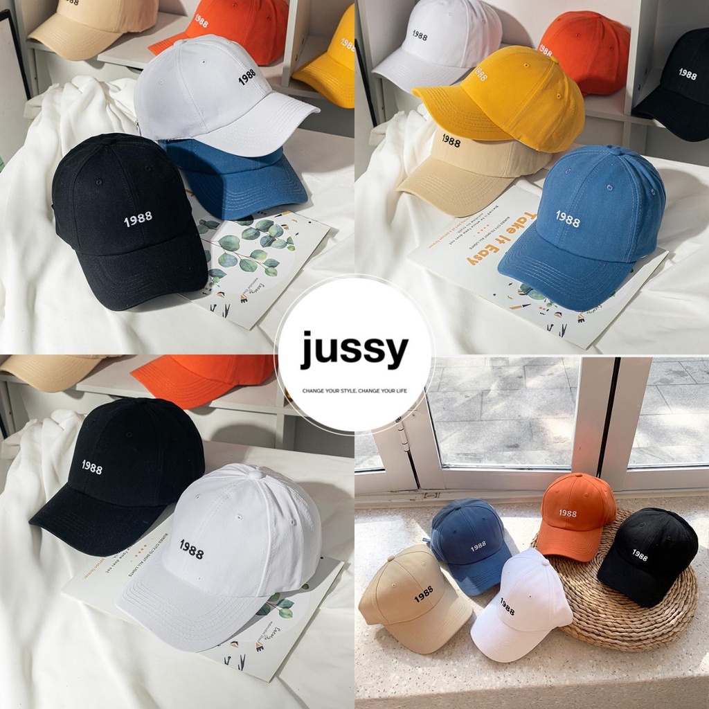 Mũ Lưỡi Trai 1988 Jussy Fashion Kiểu Nón Kết Nam Nữ Thời Trang Unisex Chất Vải Cotton Form Mềm 1 Lớp Thoáng Mát