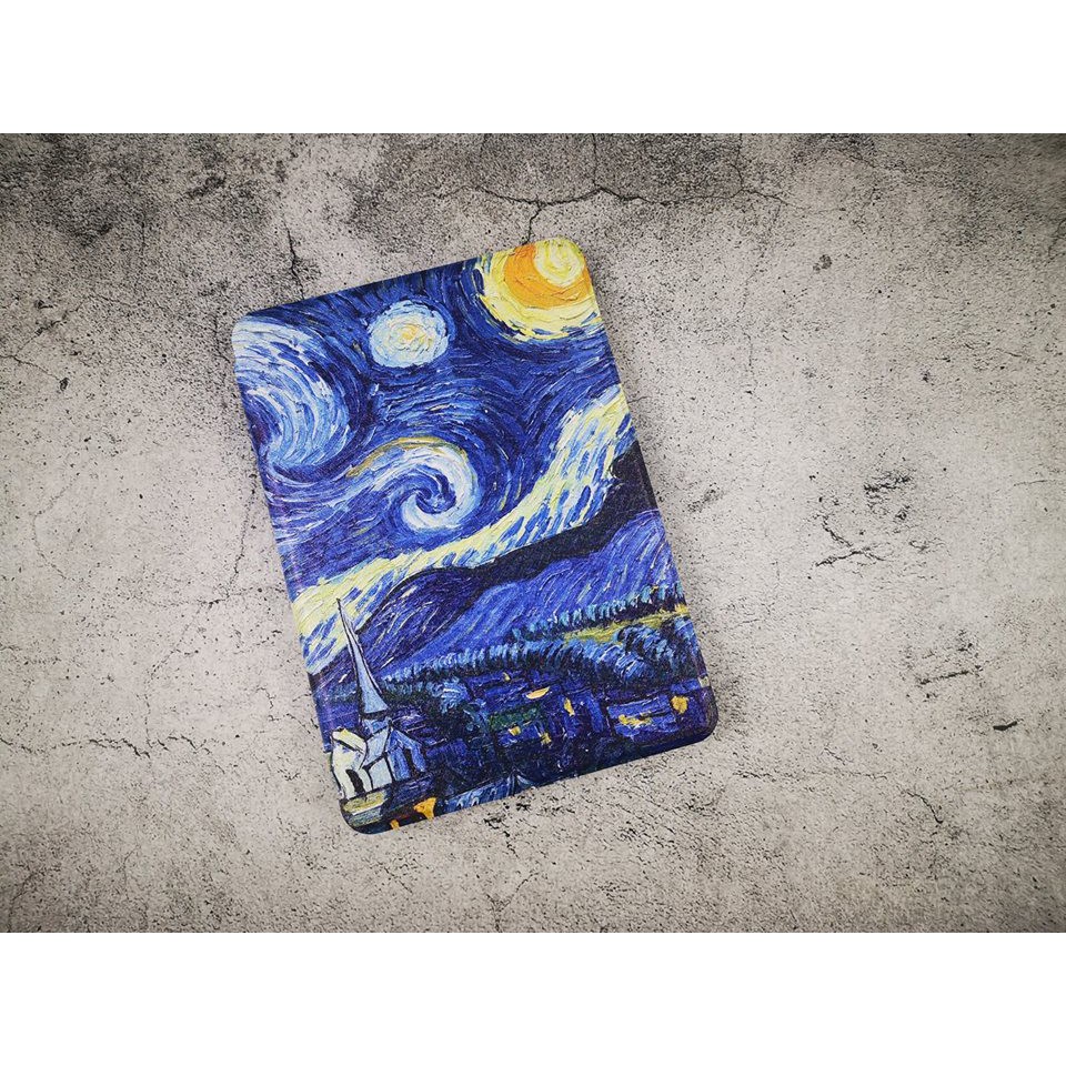 Bao da Kindle Paperwhite Van Gogh ấn tượng (Tặng kèm chống bụi cổng USB)