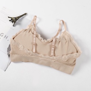 Bralette thun viền ren