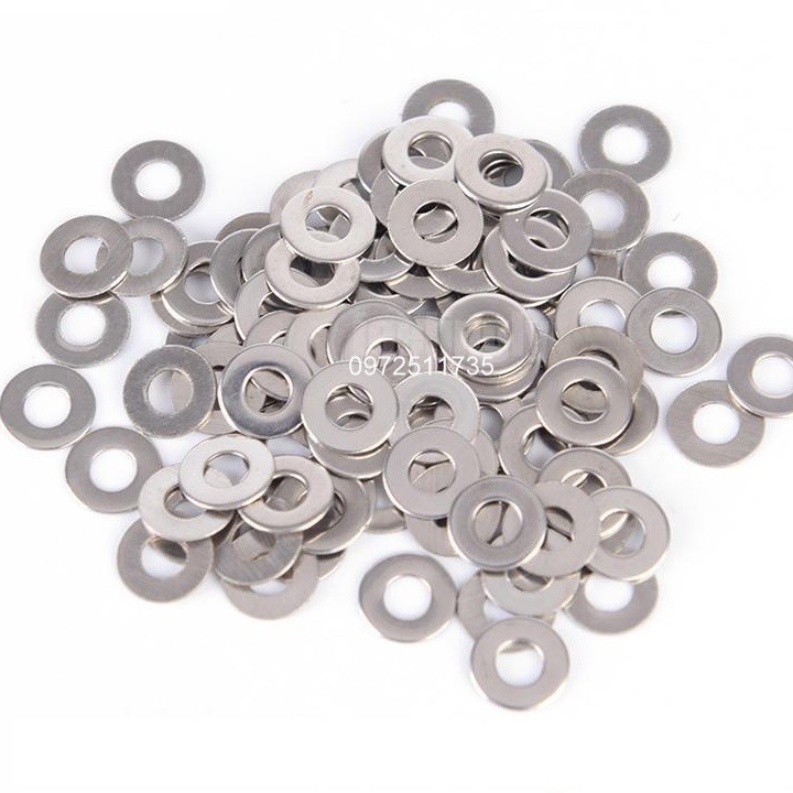 Long đen INOX, đệm phẳng inox M4 M5 M6 M8 M10 M12