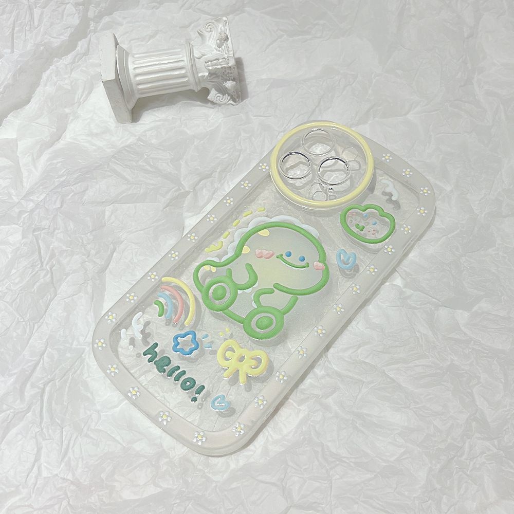Ốp Điện Thoại Hình Khủng Long Nhỏ Xinh Cho iPhone 12 13 14 11 Pro Max X Xs Max Xr djhtg