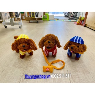 Chó bông phát nhạc - biết hát - biết lắc mông - có dây dài 100cm (tặng kèm 4pin AA)