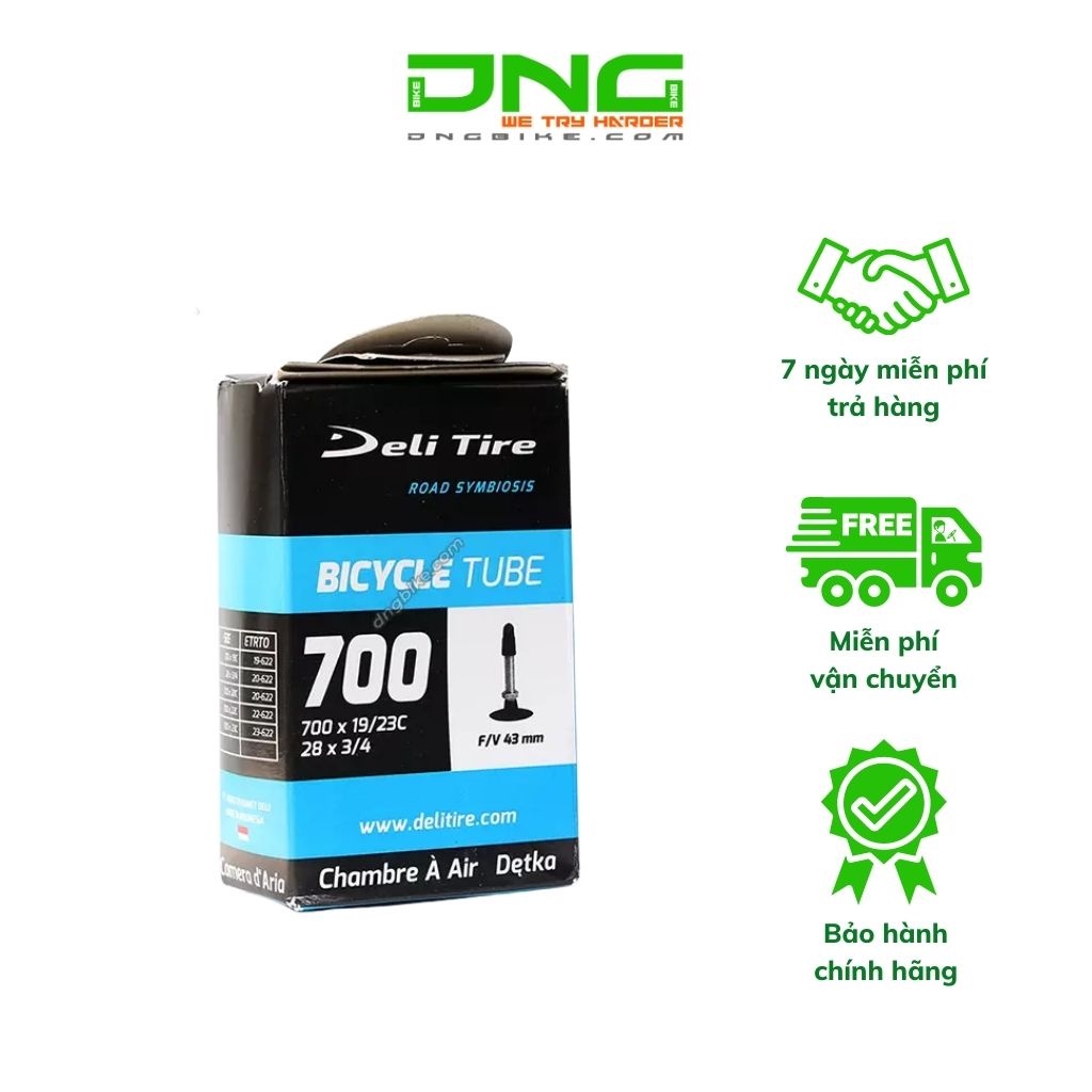 Ruột xe đạp DELI 700x19/23c