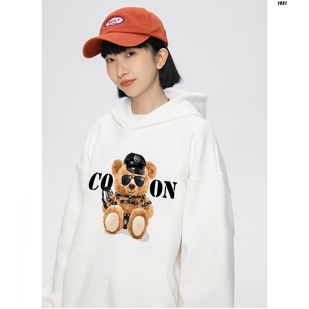 Áo khoác hoodie Nam Nữ Gấu CoOn 1051 HY KOREA Vải Nỉ Bông
