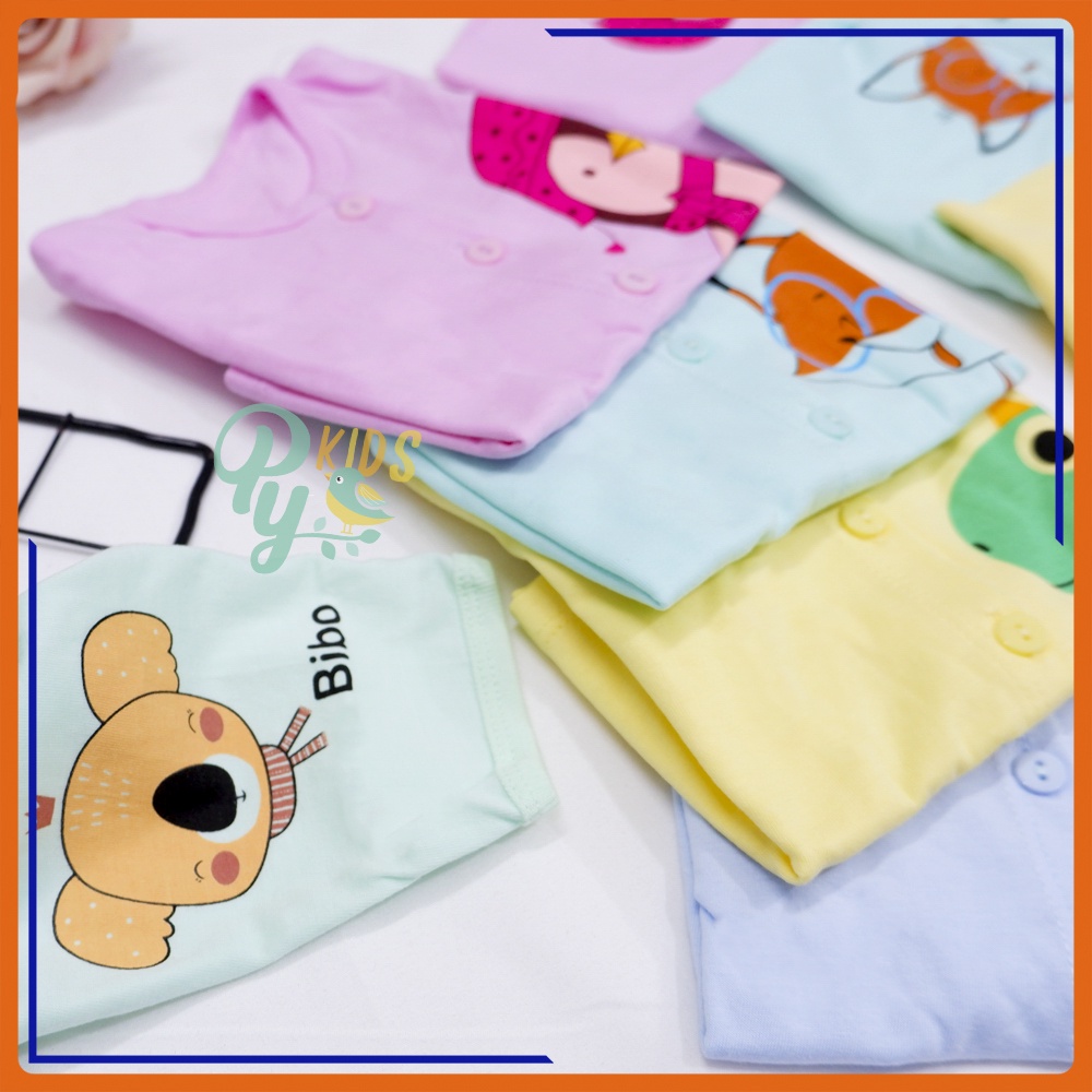 Bộ sơ sinh màu tay dài BiBo, cotton thấm hút mồ hôi cho bé 3-13kg