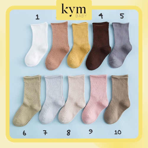 Vớ (Tất) baby đơn màu Hàn Quốc cho bé cotton co giãn V745