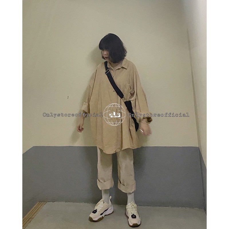 set sơmi (oversize) +quần ống rộng,cần tư vấn nhắn shop