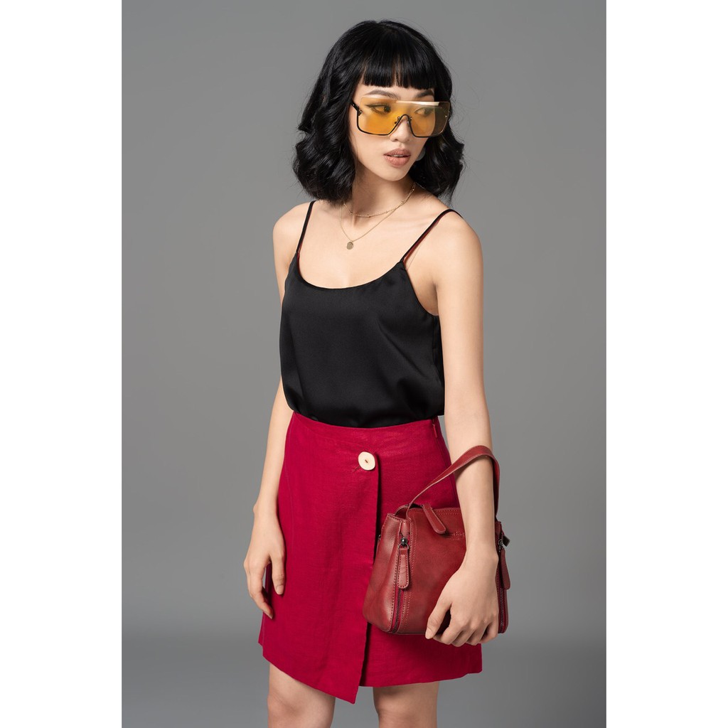 Chân váy Mang0 linen-blend wrap skirt