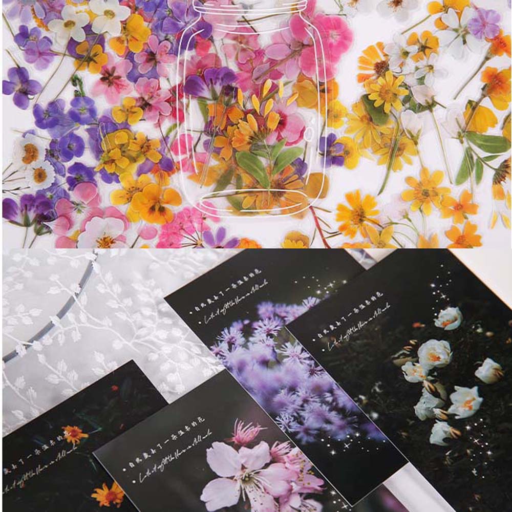 Set 40 Miếng Dán Trang Trí Sổ Tay / Đồ Thủ Công Hình Hoa Cổ Điển