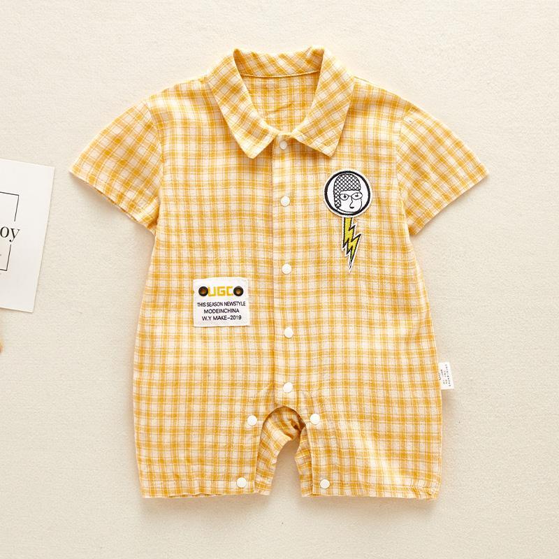 Bộ Áo Liền Quần Mùa Hè Siêu Mỏng Dễ Thương Phong Cách Nhật Bản Hàn Quốc Cho Bé Trai