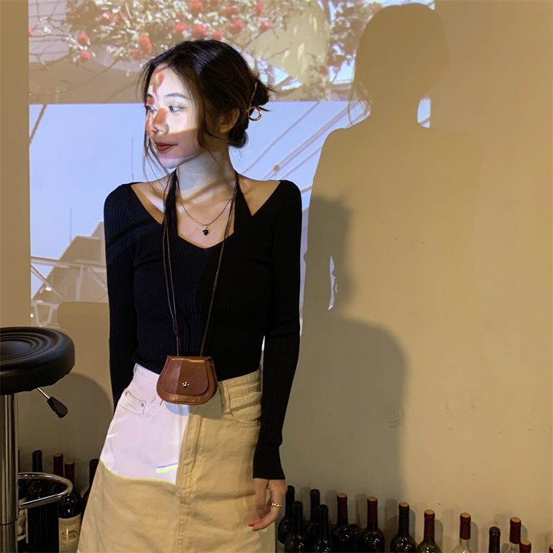 COZOK Áo sweater Tay Dài Dáng Ôm Thời Trang Cá Tính Cho Nữ