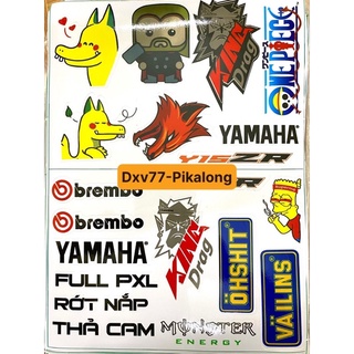 Mẫu 77 Pikalong - Tem sticker decal dán hình con rồng pikalong Kingdrag và các logo hay ho khác dán xe máy điện thoại