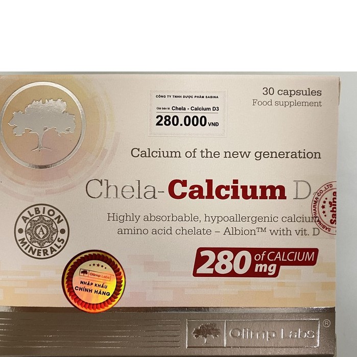 Chela Calcium.Bổ Sung Canxi,Vitamin D3 Giúp Hấp Thụ Canxi Cho Bà Bầu Trước,Sau Sinh