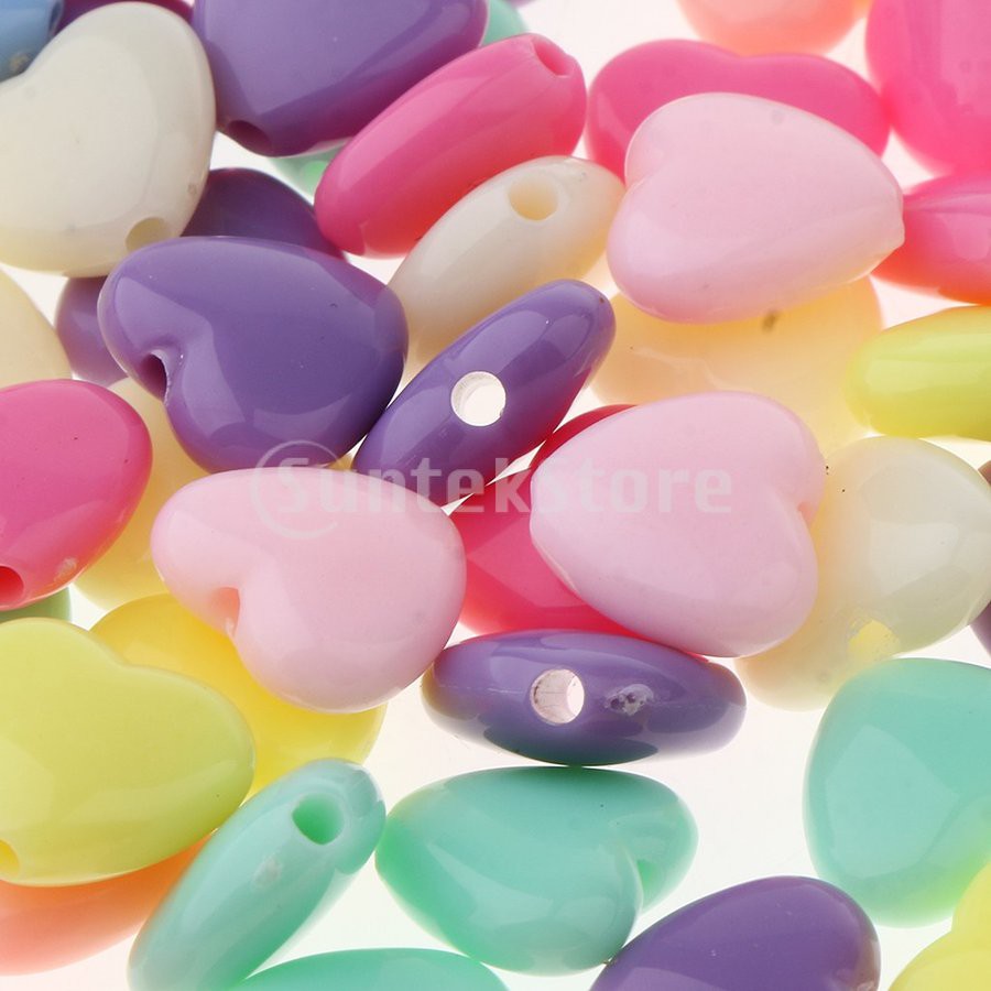Charm tim pastel xỏ lỗ hai đầu A14/ Nguyên liệu làm Resin