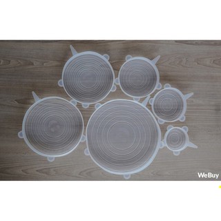 SET 6 MIẾNG SILICON BỌC THỨC ĂN SIÊU TIỆN ÍCH [ BỘ 6 NẮP ĐẬY SILICON ]