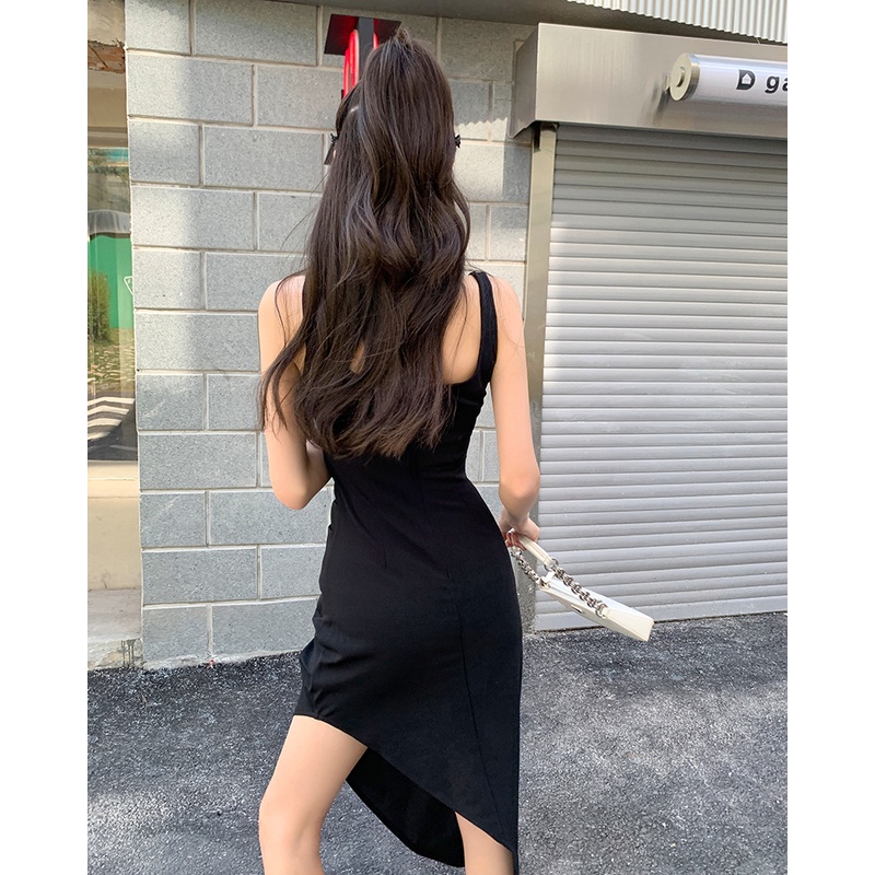 DUNEA Đầm Hai Dây Màu Đen Thiết Kế Độc Đáo Thời Trang Mùa Hè