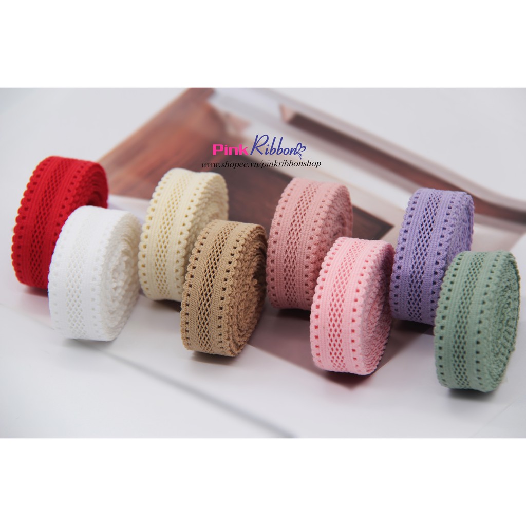 SET 2M - Thun băng đô ren lưới 1.7cm làm băng đô trẻ em