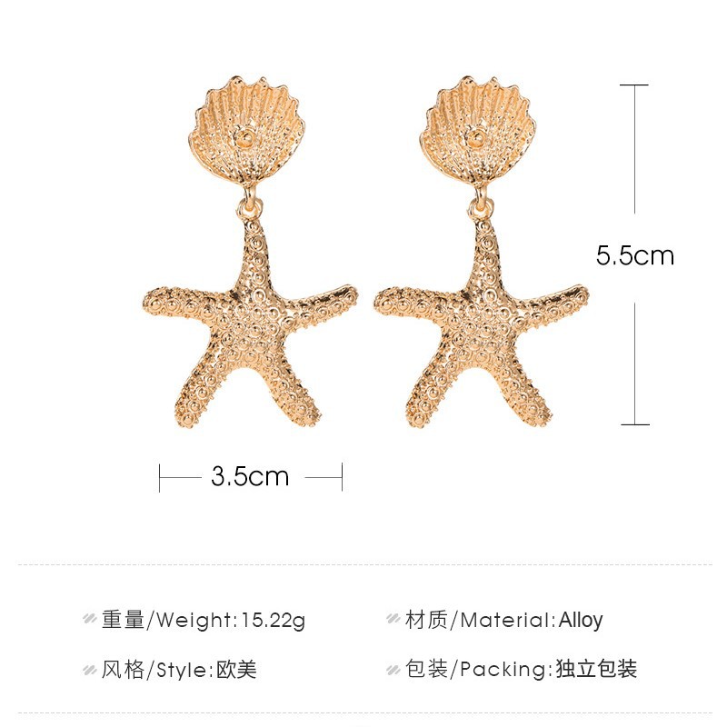 Khuyên Tai Hình Vỏ Sò Sao Biển Thời Trang Cho Nữ