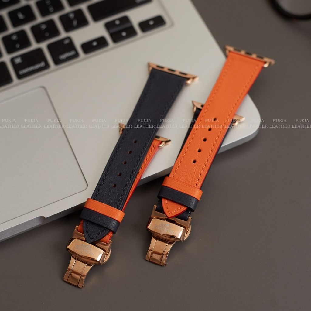 Dây da thủ công Swift Cam Mix Đen dành cho Apple Watch, đồng hồ thông minh, đồng hồ cơ