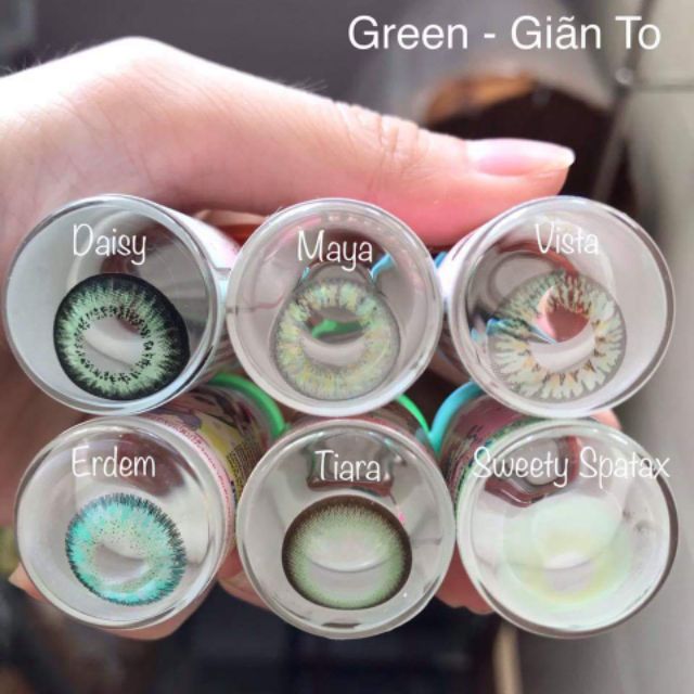 Contact lens /Kính áp tròng - GREEN tặng kèm khây dụng cụ