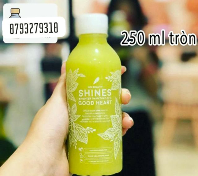 50 chai nhựa pet tròn 250ml kèm tem thank you ❤