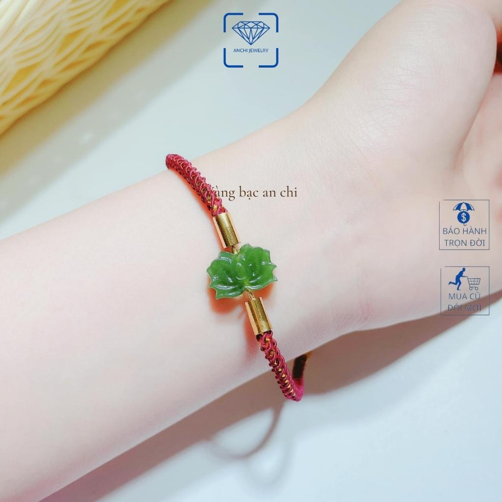 Vòng tay charm hoa sen ngọc xanh, Anchi jewelry