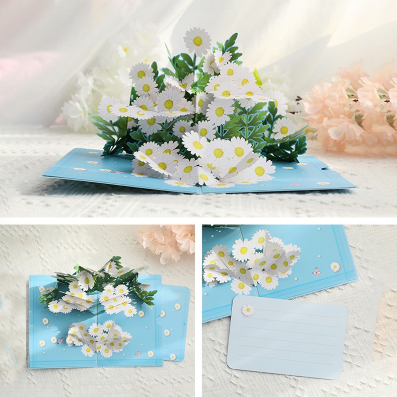 Thiệp Nổi Hình Hoa Cúc 3D Cho Ngày Valentine / Sinh Nhật