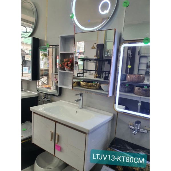 Tủ lavabo nhôm - Tủ lavabo nhà tắm - Tủ lavabo nhà vệ sinh  hợp kim  nhôm  nhà tắm -80Cm