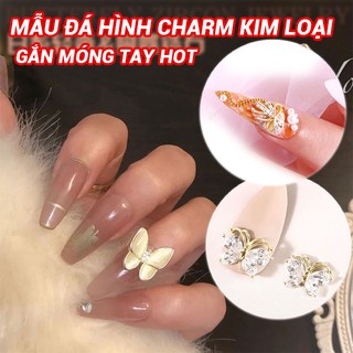 Đá hình mẫu nơ - bướm - hoa đá gắn móng tay nhiều kiểu nơ quốc dân ánh vàng siêu sale phụ kiện ngành nail  ( 1 viên )