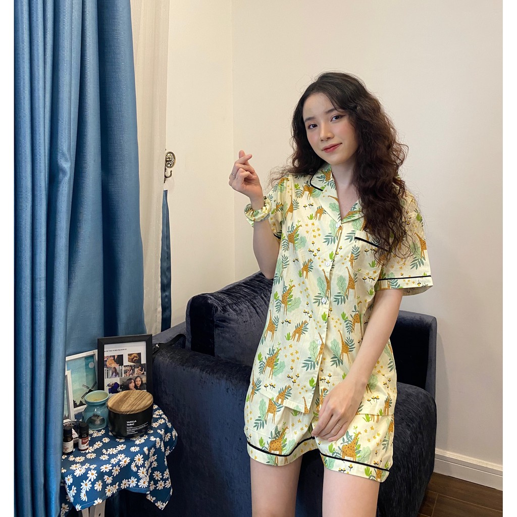 ĐỒ BỘ PIJAMA 💖FREESHIP💖 Bộ mặc nhà nữ chất thô Hàn cao cấp mềm mát, hoạ tiết xinh, tay ngắn quần đùi | BigBuy360 - bigbuy360.vn