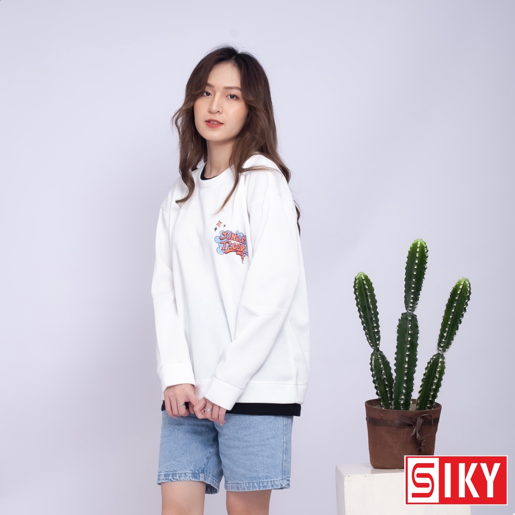 Áo sweater nữ chất nỉ tay phồng giả 2 vạt dưới phối chữ Jungle Tiger siêu xinh - SLIKY HX12 | WebRaoVat - webraovat.net.vn