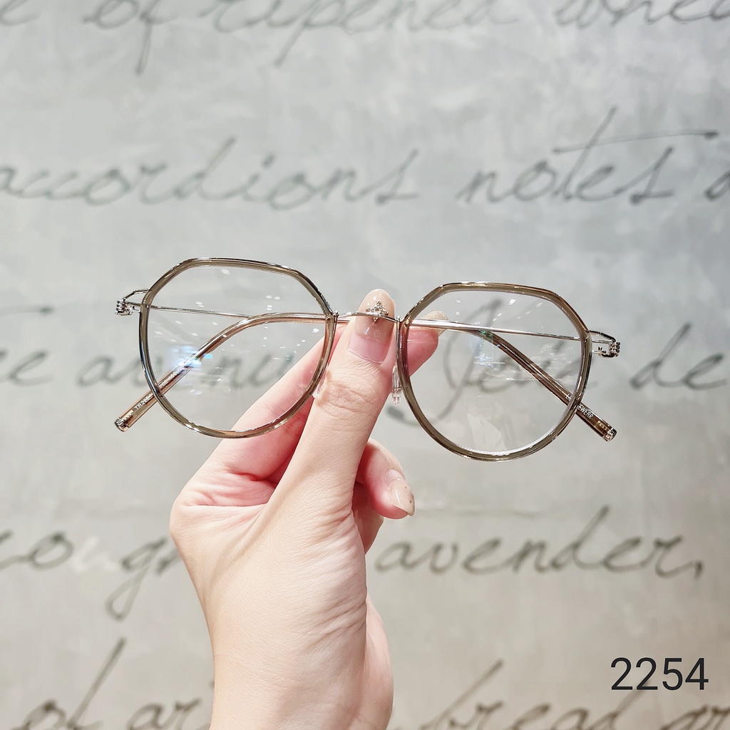 Gọng kính tròn nam nữ LILYEYEWEAR chất liệu nhựa chắc chắn kiểu dáng thời trang dễ đeo thời thượng 2254