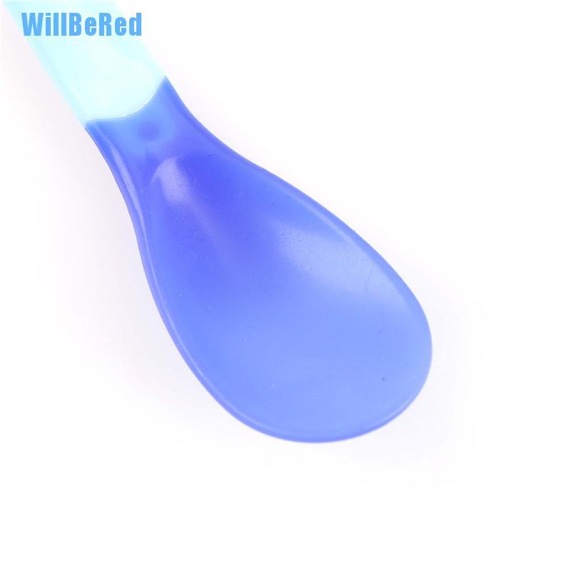 1 Muỗng Ăn Đầu Silicone Cách Nhiệt Màu Đỏ Cho Bé