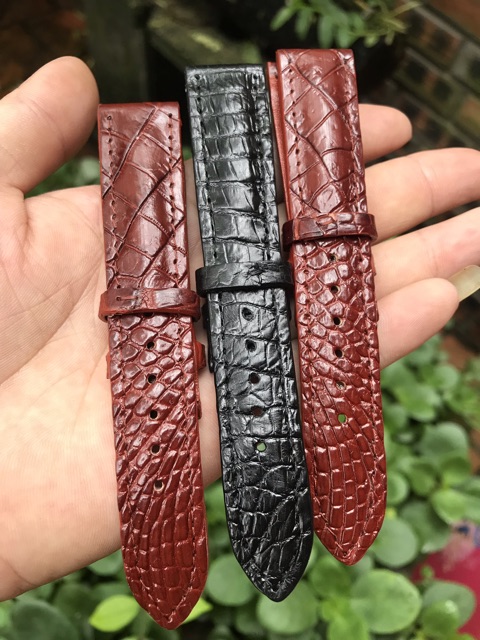Dây đồng hồ da cá sấu size 20