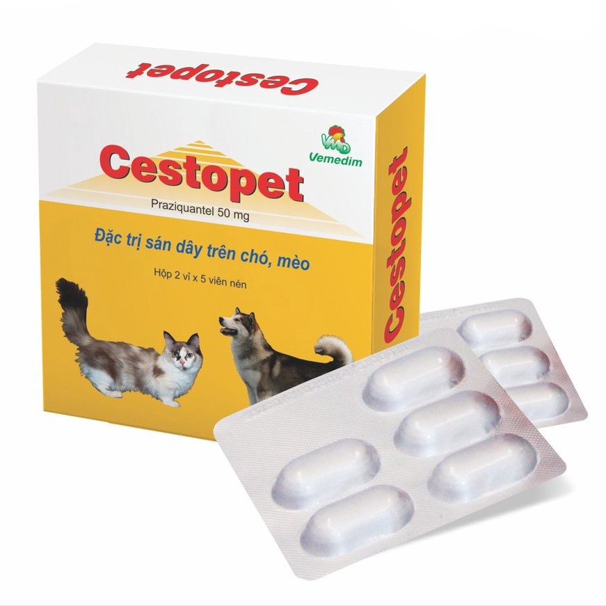 Viên uống Ceztopet Vemedim phòng sán dây cho chó mèo - Bivido