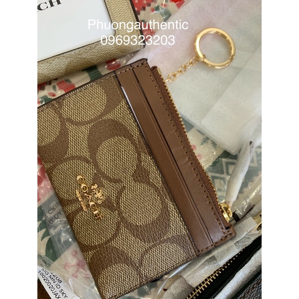 Ví Coach cardholder mini skinny ID case signature AUTHENTIC