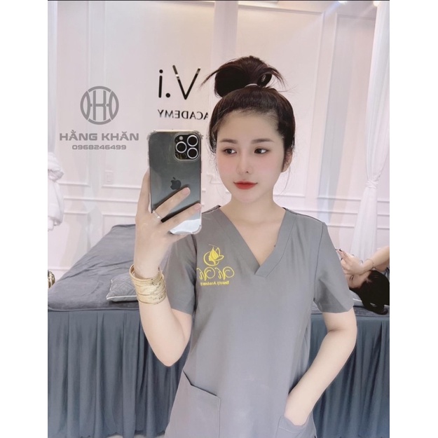 Đồng Phục Spa màu Xám,đồng phục phòng khám