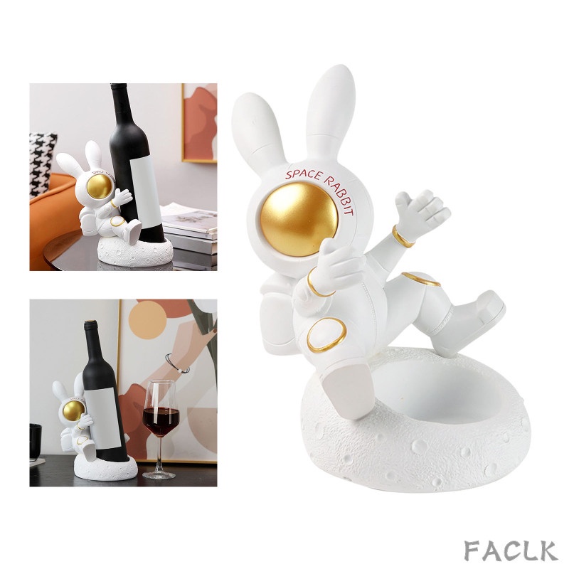 Giá đỡ chai rượu hình chú thỏ bằng nhựa resin độc đáo trang trí nhà cửa/ văn phòng