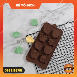 Khuôn socola 8 chiếc lá bằng silicon làm kẹo socola, rau câu HÀNG MỚI VỀ