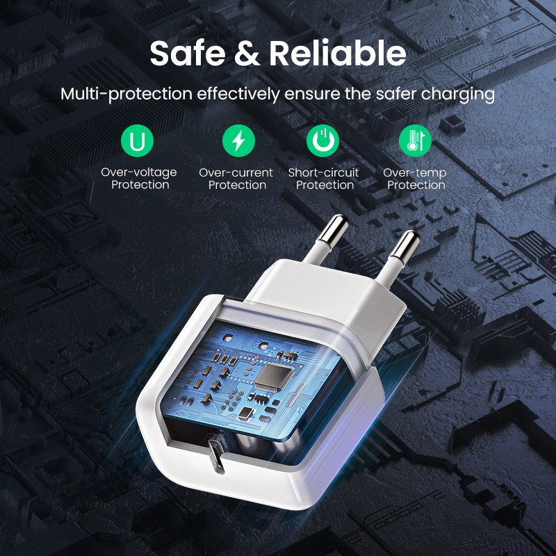 [Mã ELBMO2 giảm 12% đơn 500K] Ugreen Cốc Sạc Nhanh Mini PD 20W 33W QC4.0 Cho iPhone 14 Pro 13 12 Samsung Xiaomi