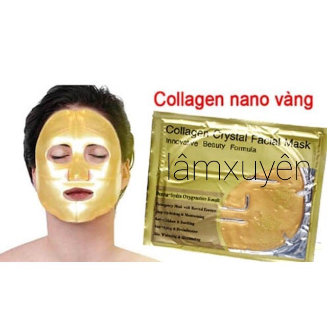 Mặt nạ collagen nano vàng cấp ẩm cho da ,chống lão hóa ,giúp làn da trắng sáng  căng da phục hồi.